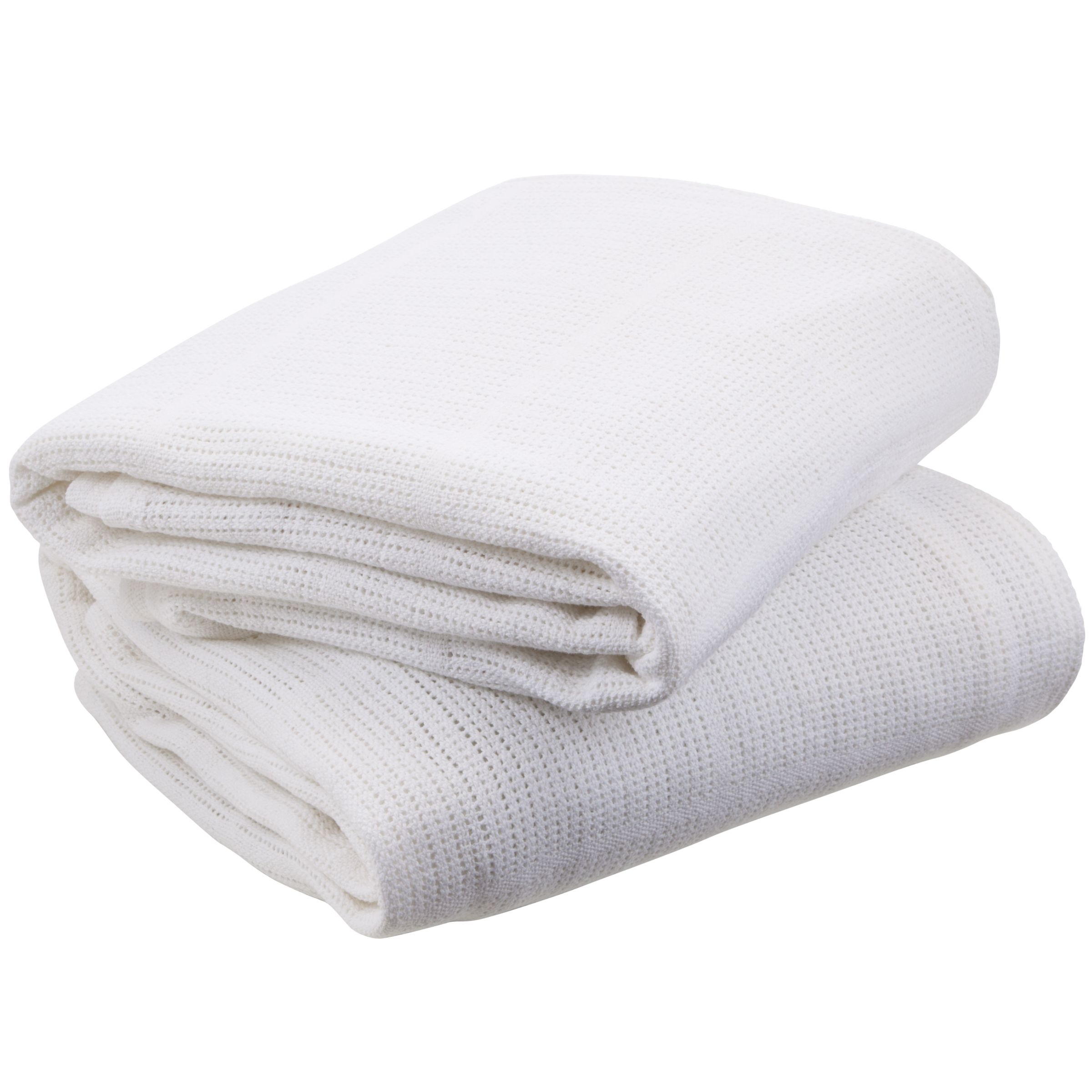 Buy John Lewis Baby Cot/Cotbed Cellular Blanket, Pack of 2, White