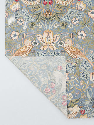 Morris & Co. Strawberry Thief PVC Tablecloth Fabric, Duck Egg