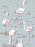 Cole & Son Flamingos Wallpaper, Blue / Pink, 66/6044