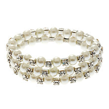 Buy John Lewis Spiral Imitation Pearl Bracelet, White Online at johnlewis.com