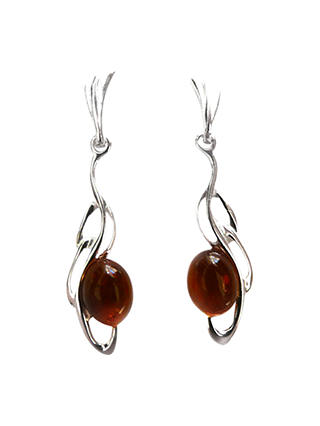 Goldmajor Amber and Silver Drop Earrings