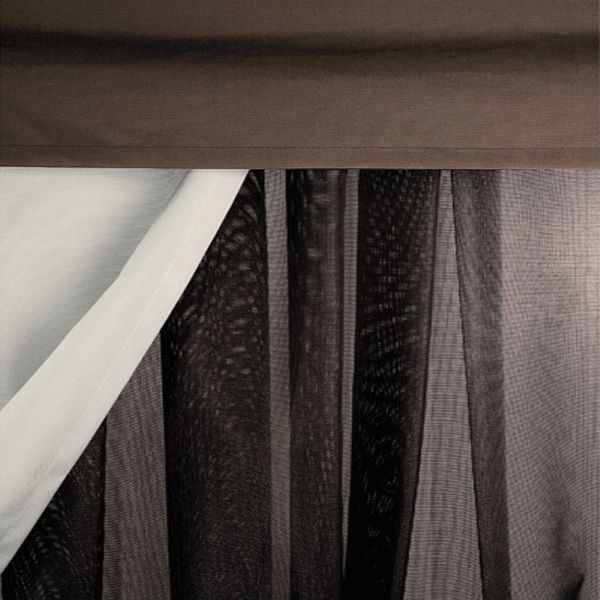 Barlow Tyrie Mesh Set of 4 Pavilion Curtains, 3.66 x 3m, Chocolate