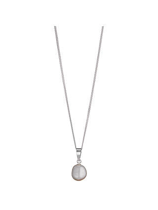 A B Davis Sterling Silver Baroque Cultured Pearl Pendant Necklace