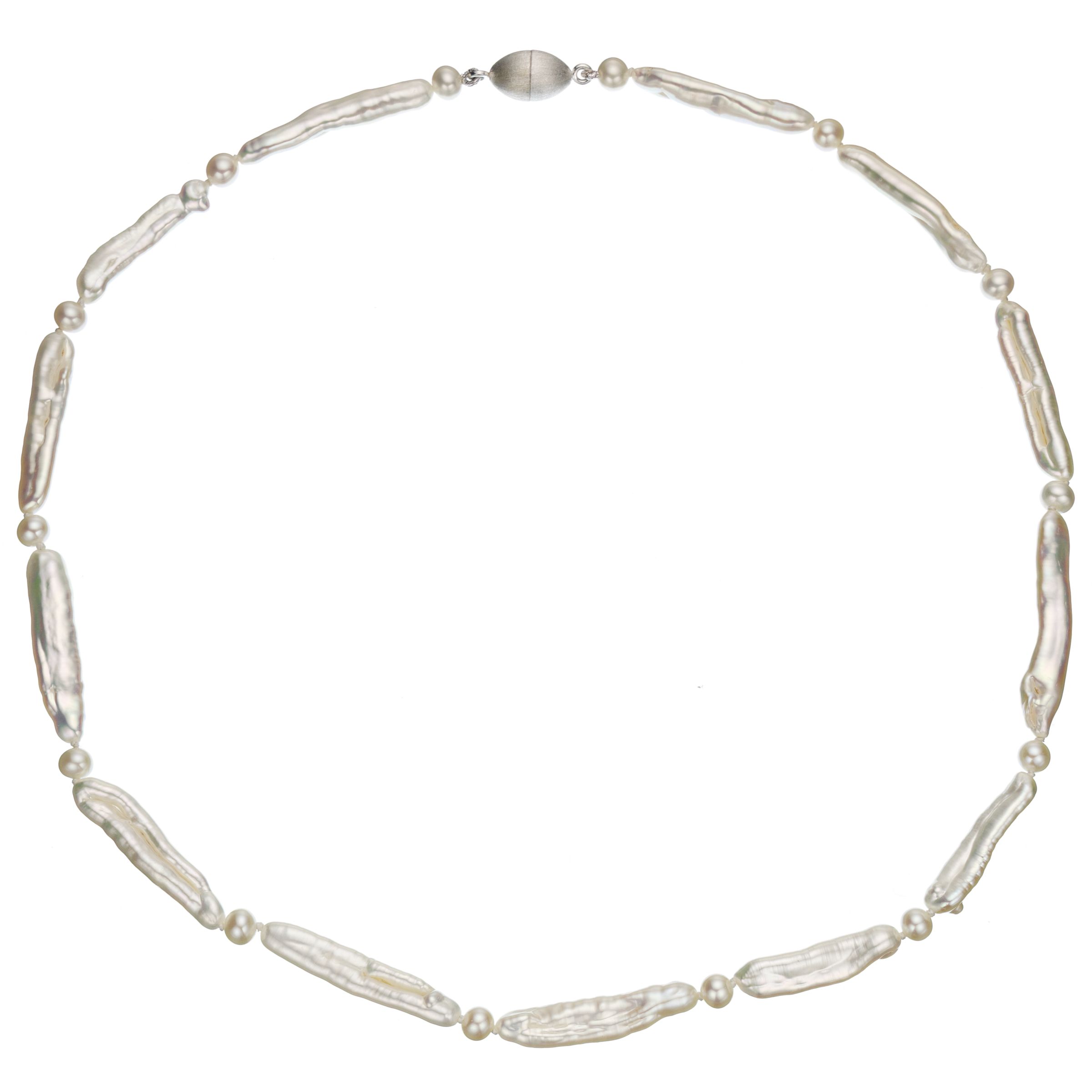 A B Davis Cultured River Pearl Stick Necklace, White