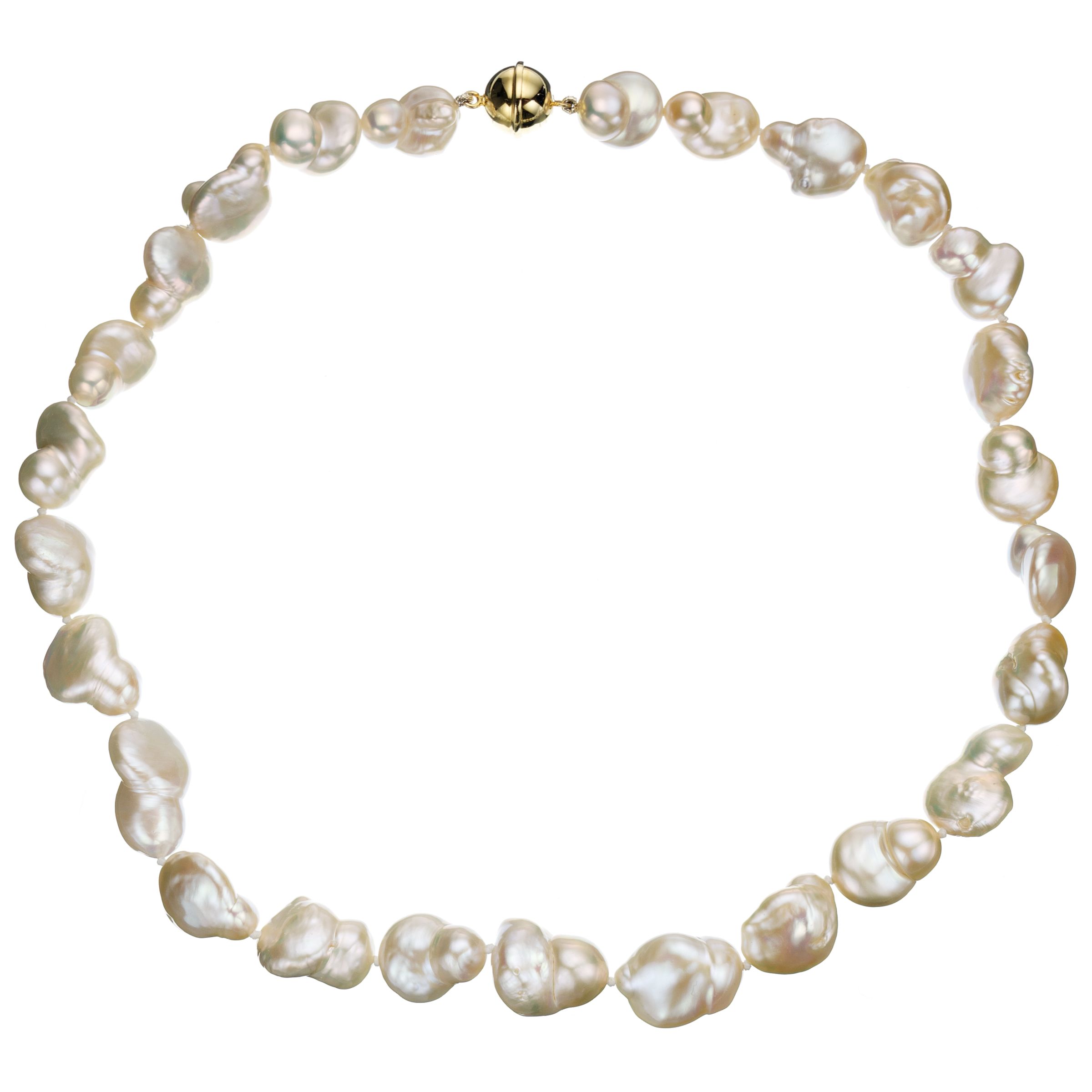 A B Davis Cultured River Baroque Pearl Necklace, White