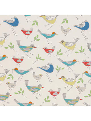 little home at John Lewis Stick Birds Furnishing Fabric, Multi