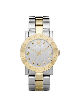 Marc Jacobs MBM3139 Women's Amy Stainless Steel Bracelet Strap Watch, Silver/Gold