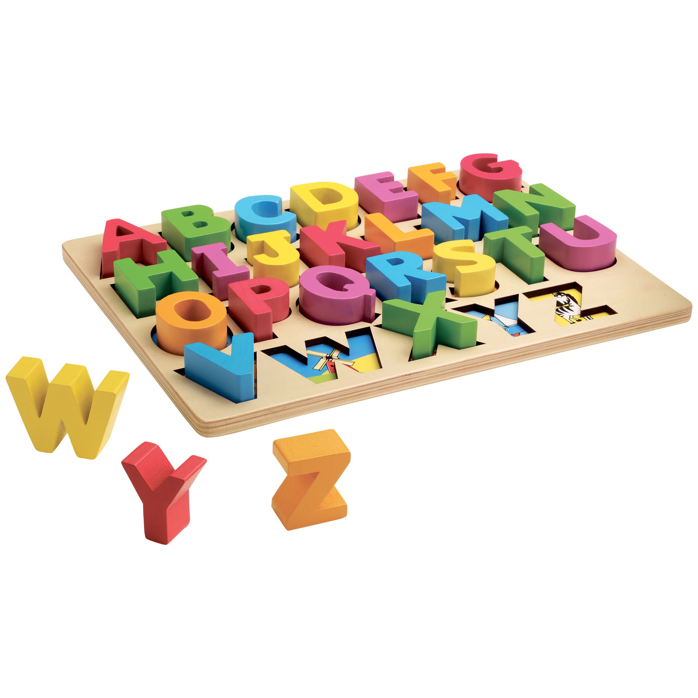 John Lewis & Partners Chunky Wooden ABC Puzzle