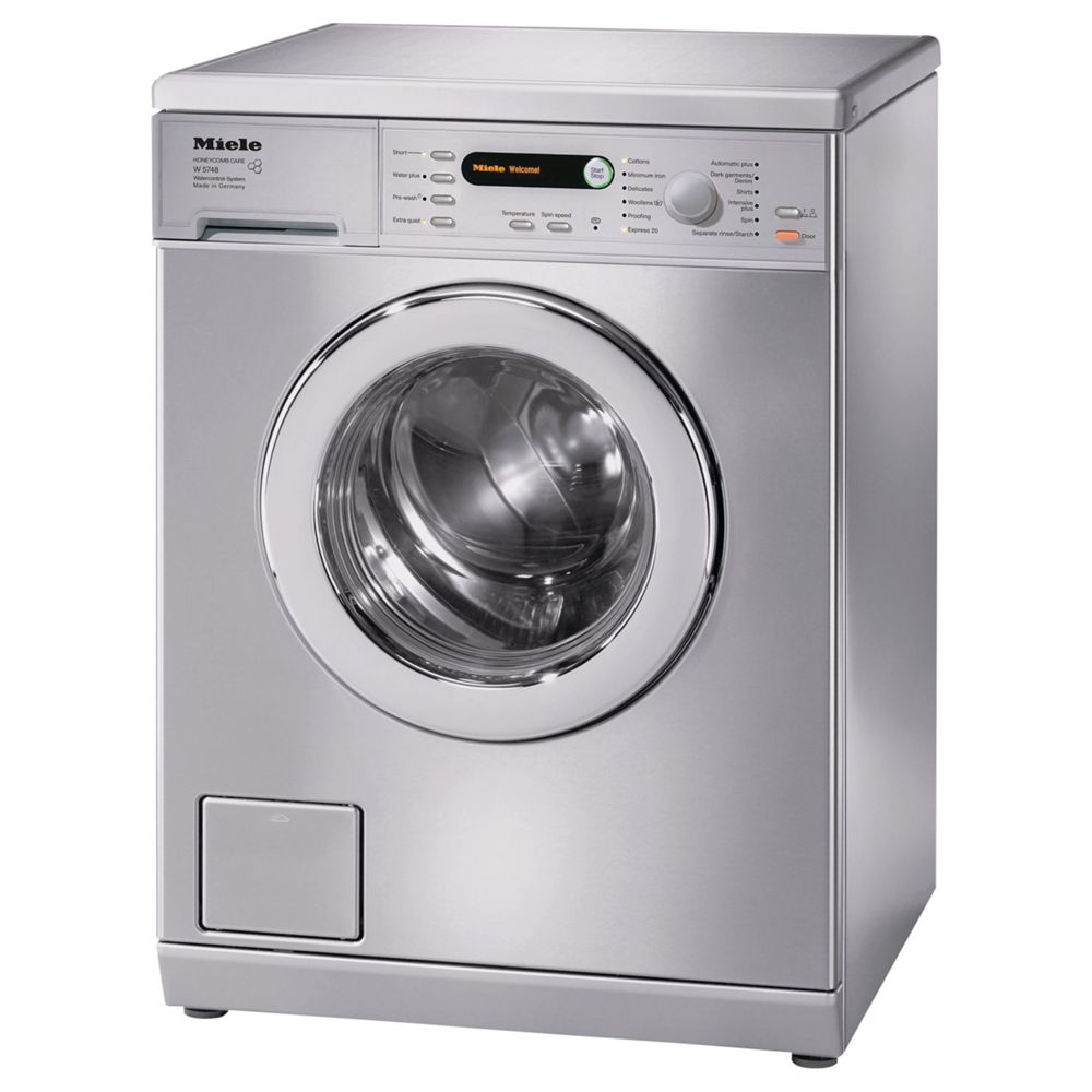 Miele W5748 Freestanding Washing Machine, 7kg Load, A+++ Energy Rating, 1400rpm Spin, Stainless Steel