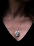 Nina B Lattice Locket Pendant Necklace, Silver