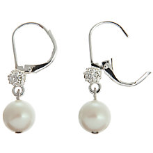 Buy Carolee Crystal and Pearl Linear Drop Earrings, White Online at johnlewis.com