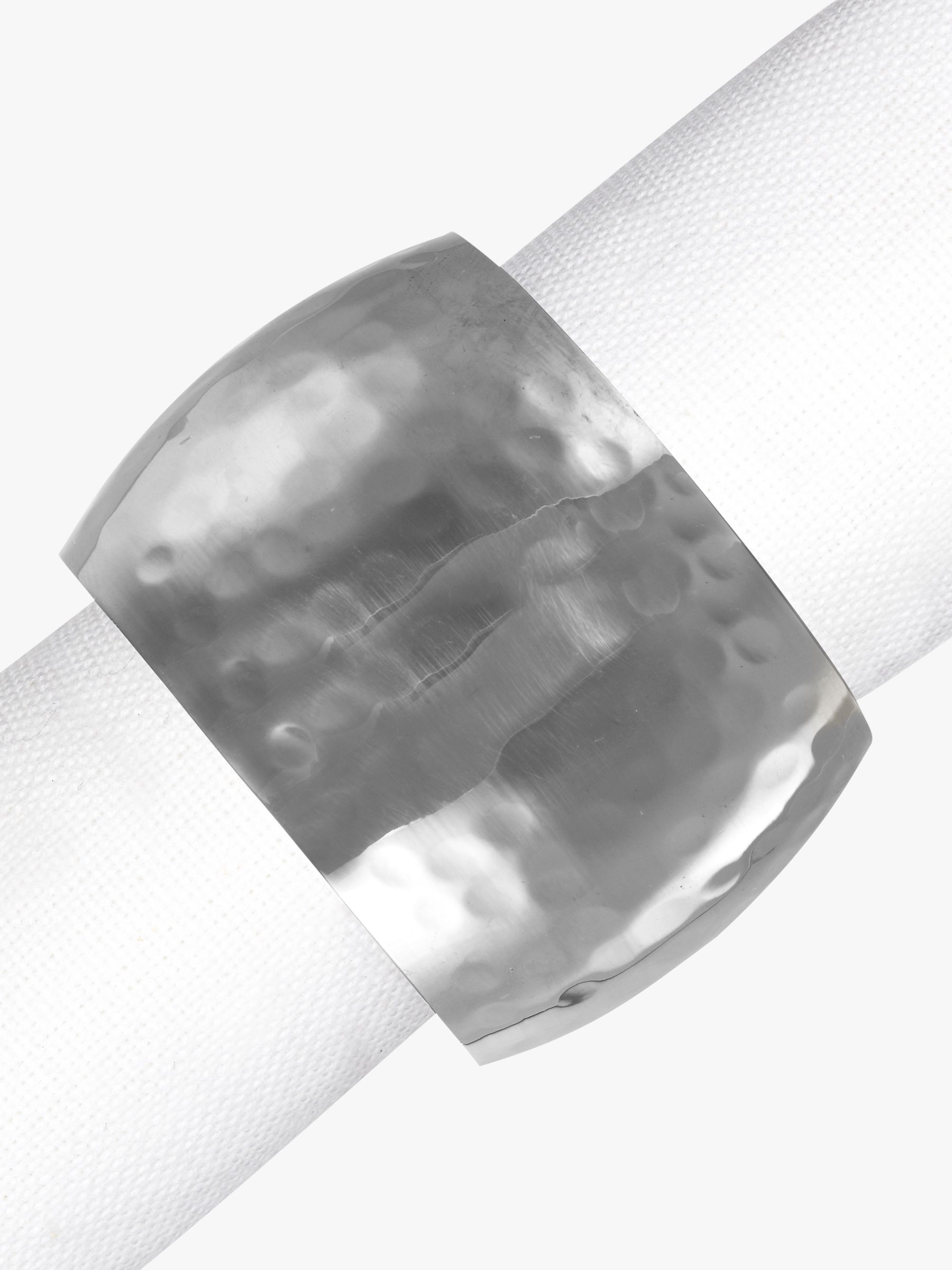 Buy John Lewis Hammered Napkin Ring, Set of 4, Silver Online at ...
