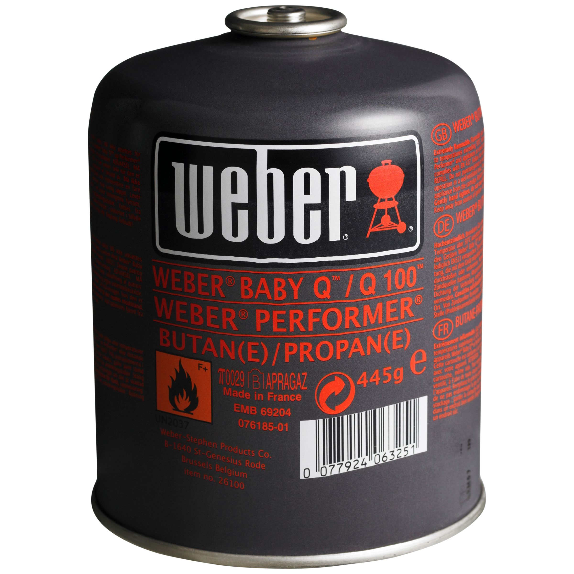 Weber Portable Barbecue Gas Bottle, 445g