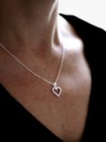 Nina B Sterling Silver Cubic Zirconia Heart Shaped Pendant Necklace