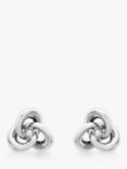 IBB 9ct White Gold Knot Stud Earrings, White