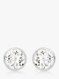 IBB 9ct White Gold Round Cubic Zirconia Stud Earrings