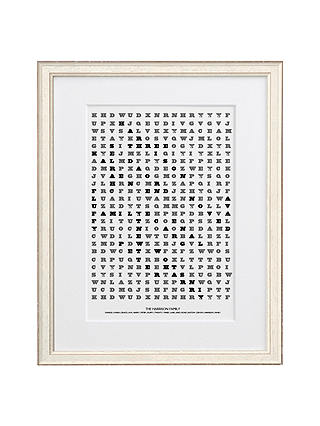 Letterfest Personalised Family Word Search Framed Print, 44.8 x 56.8cm