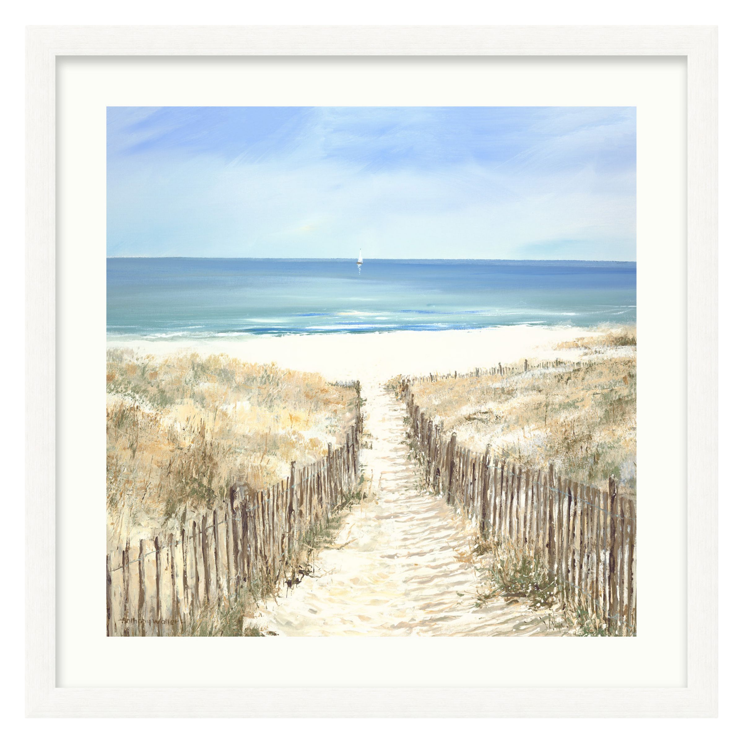 Anthony Waller - Beach Path Framed Print, 68 x 68cm