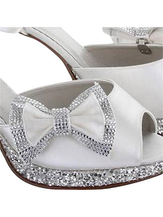 Rainbow Club Orion Diamante Double Shoe Bows, Ivory