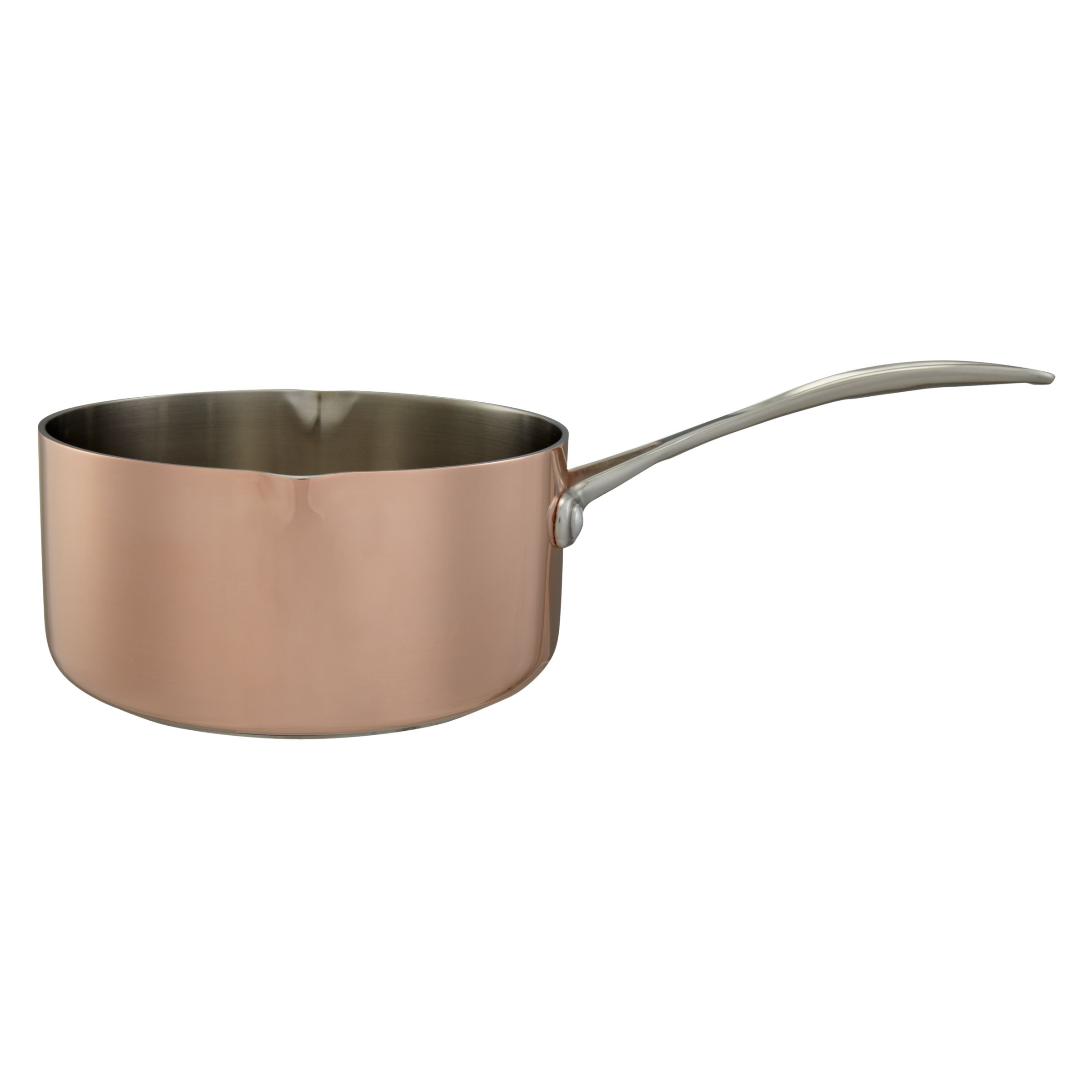 John Lewis & Partners Copper 16cm Milk Pan