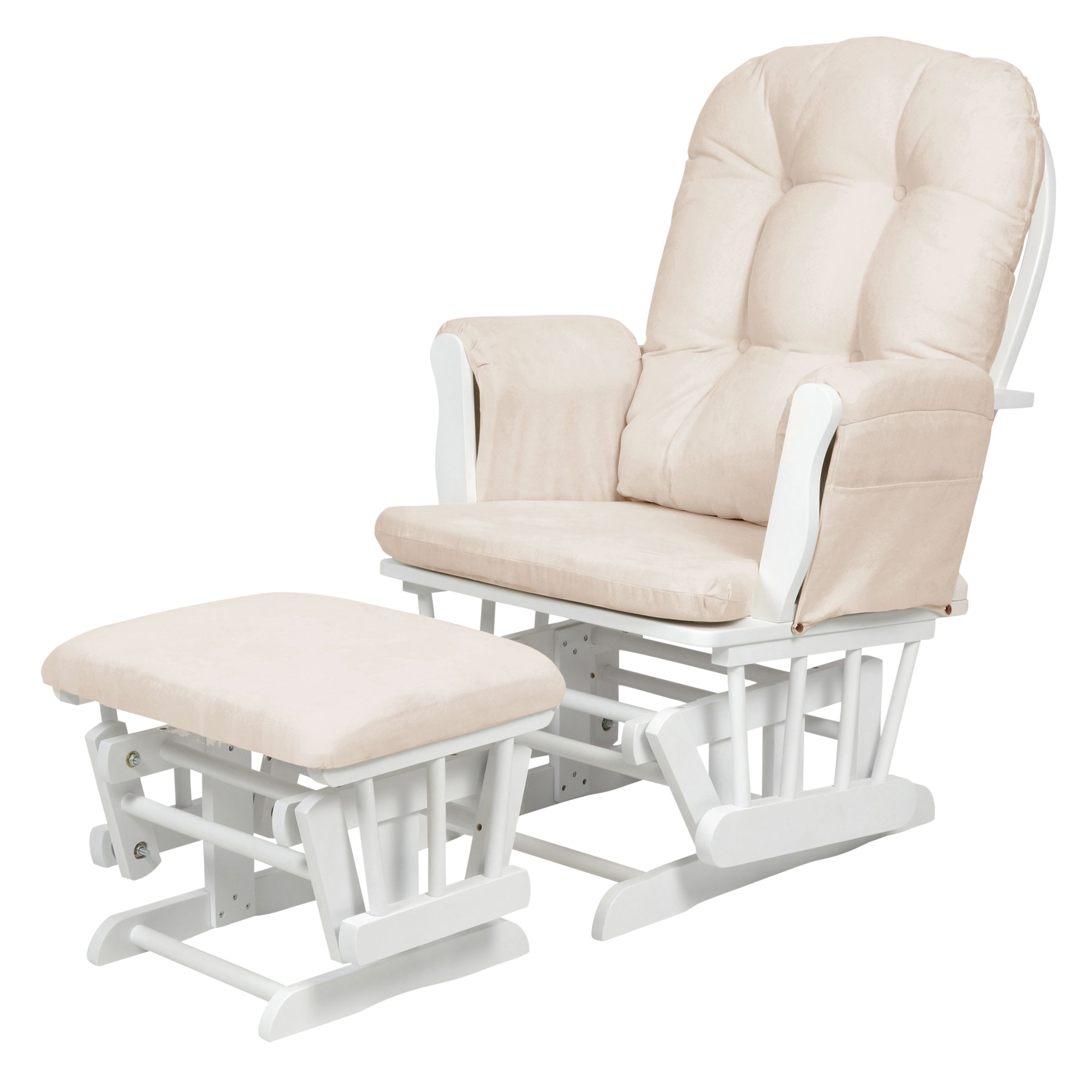 Kub Haywood Glider Nursing Chair and Footstool, White