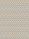 Cole & Son Hicks Hexagon Wallpaper, Gold/Taupe, 95/3017