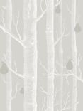 Cole & Son Woods And Pears Wallpaper, Grey / White / Silver, 95/5029