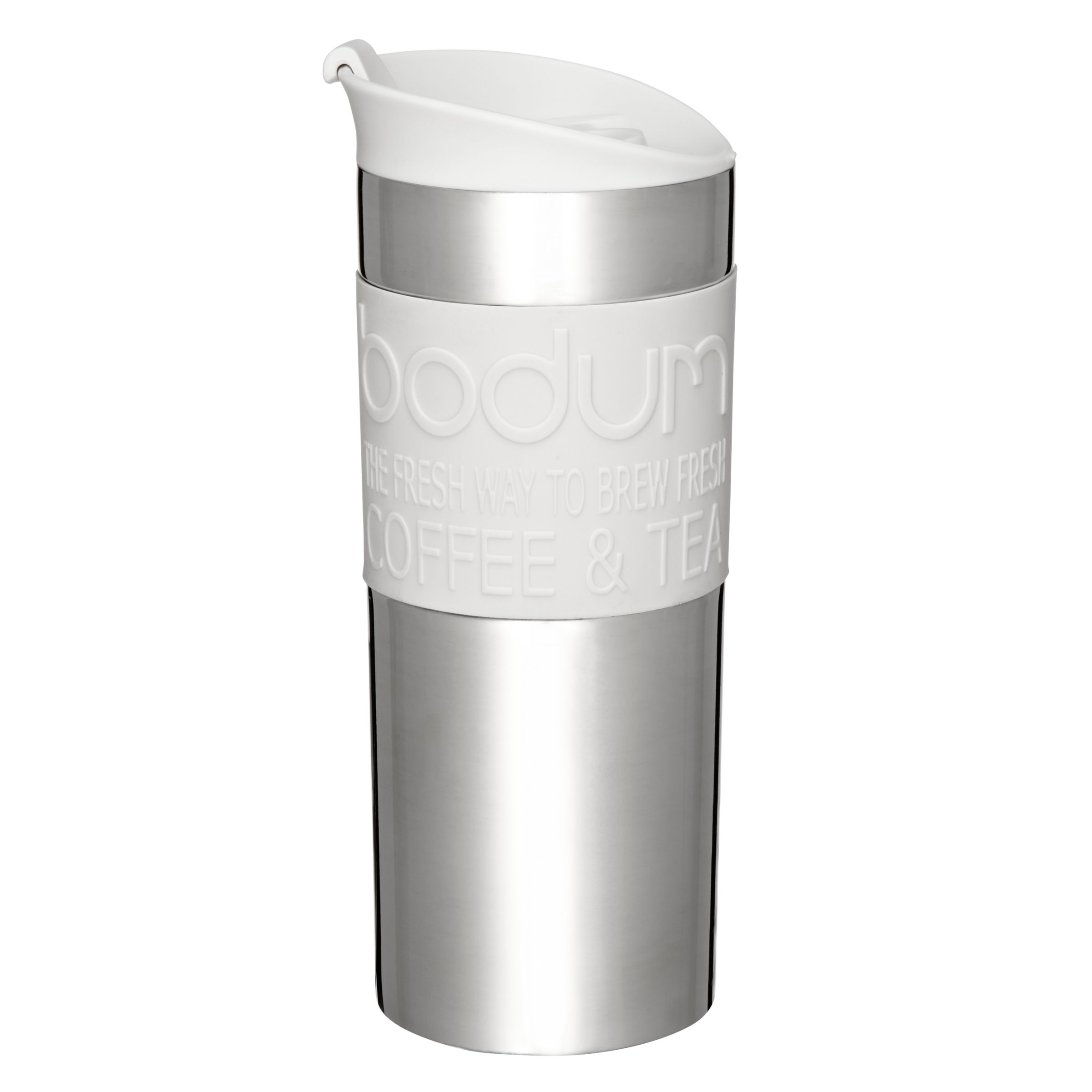 Bodum Stainless Steel Travel Mug, 0.35L, White