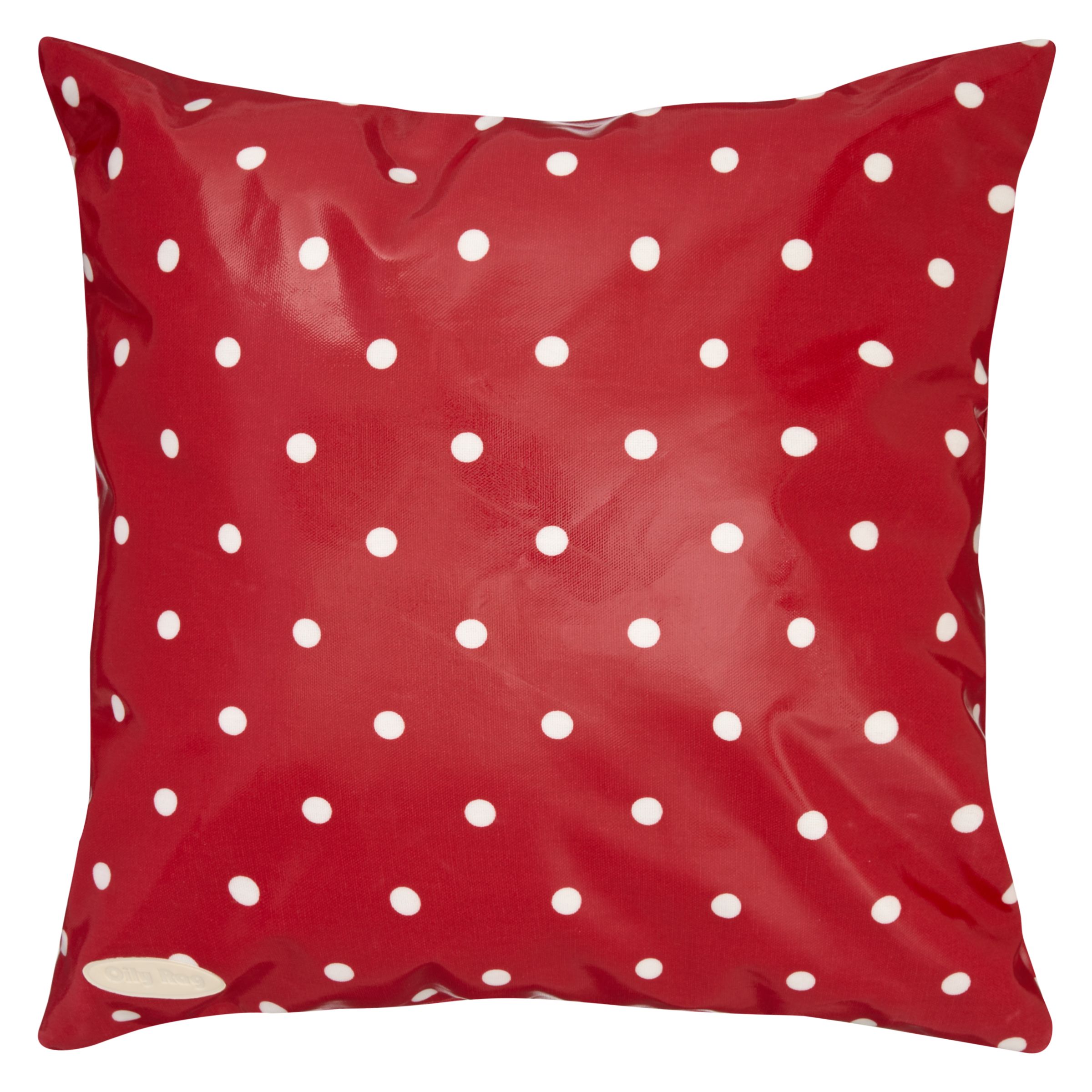 Oily Rag Spotty Outdoor Cushion, 40 x 40cm, Red