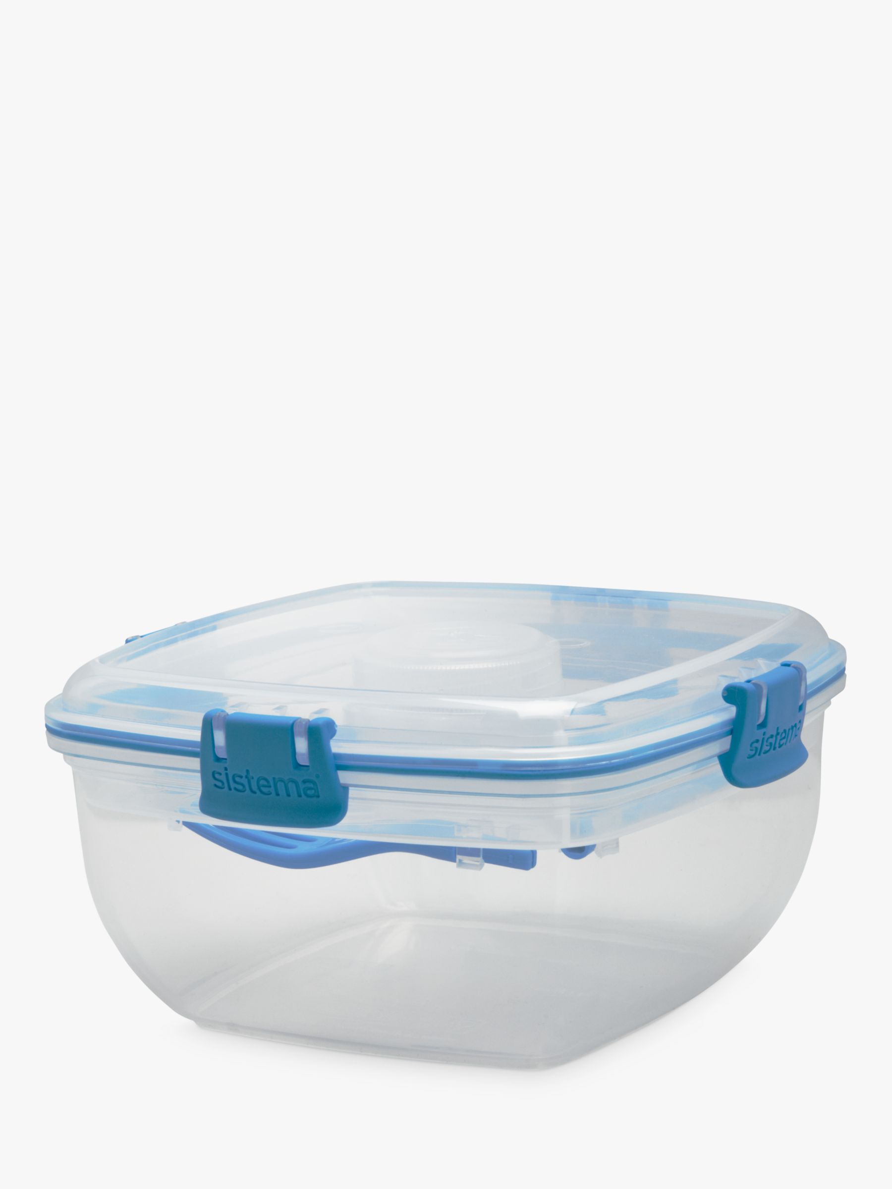 Sistema Salad To Go Container, White/Blue
