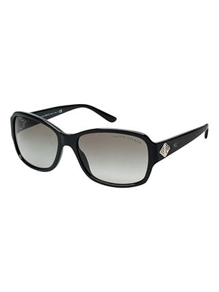 Ralph Lauren RL8102 Art Deco Oval Sunglasses, Black