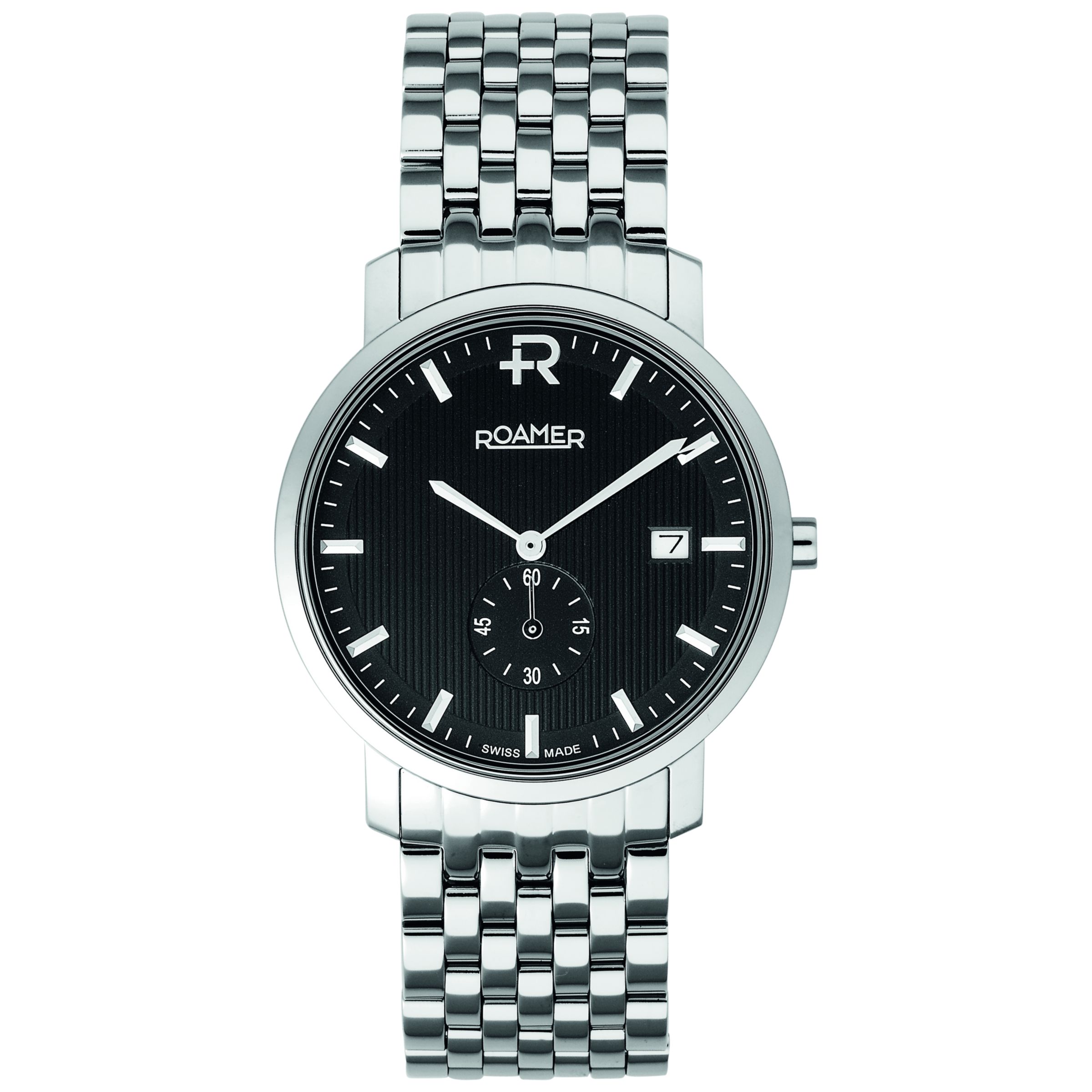 Roamer Odeon Men's Stainless Steel Bracelet Watch, Silver / Black