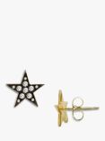 London Road 9ct Gold Portobello Starry Night Diamond Star Stud Earrings, Yellow Gold