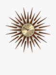 Newgate Clocks Pluto Retro Sunburst Wall Clock, Dia.65cm, Brown