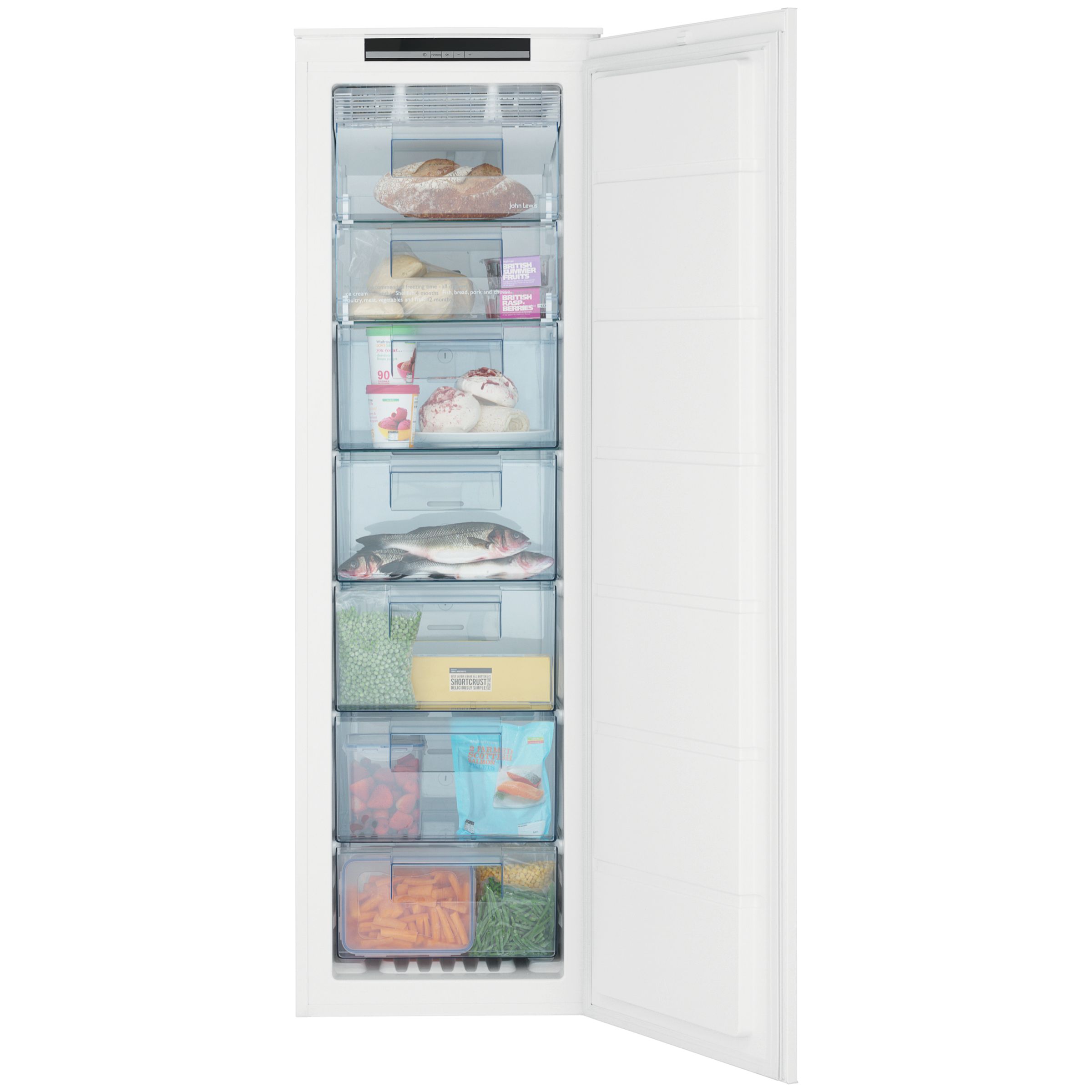 John Lewis & Partners JLBIFIC05 Tall Integrated No Frost Freezer, A+ Energy Rating, 54cm Wide