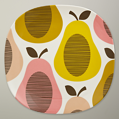 Orla Kiely Pear Melamine Side Plate, Candy Floss