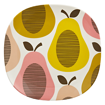 Orla Kiely Giant Pears Side Picnic Plate, Candy Floss