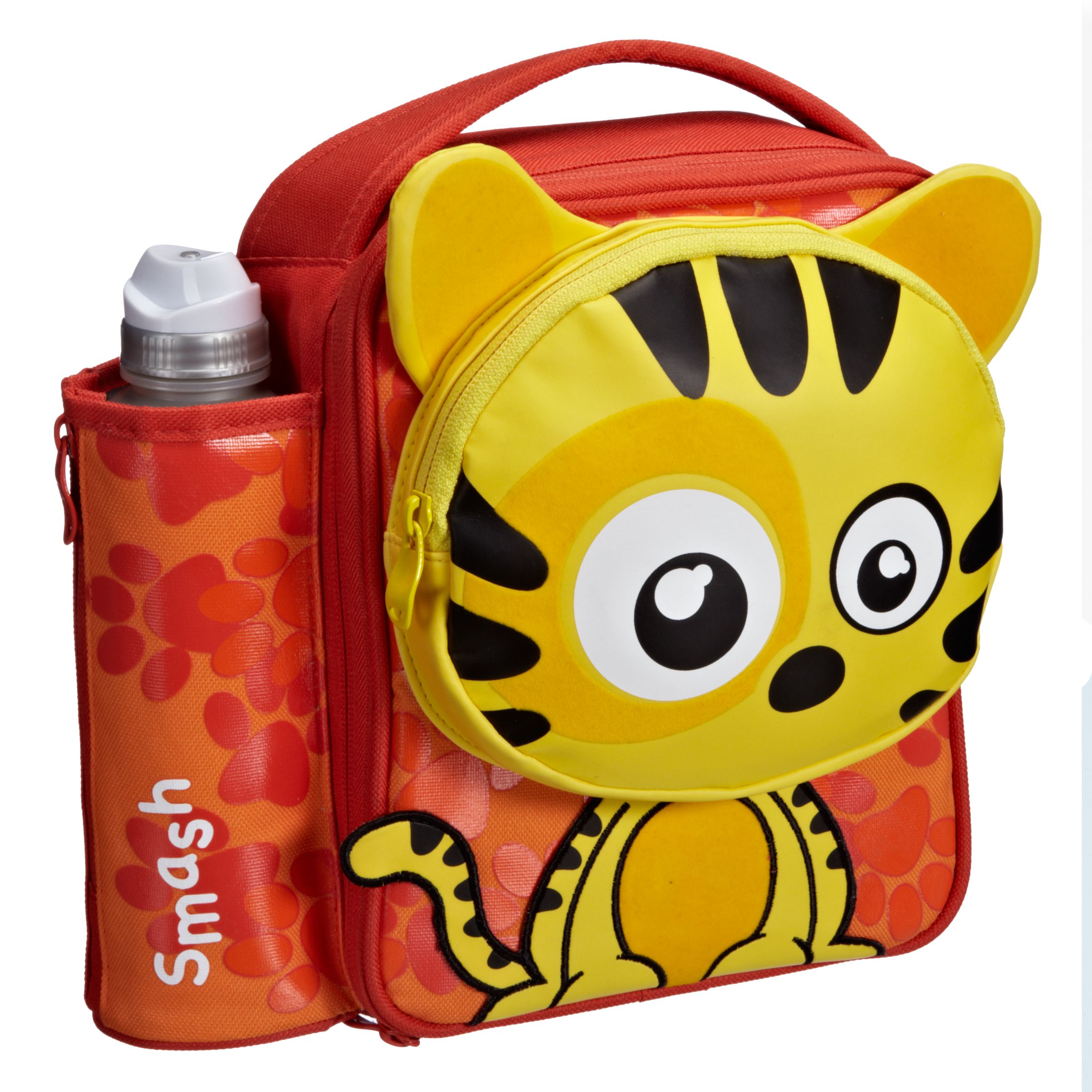 Smash Quirkz Stripes Tiger Lunch Bag, Yellow