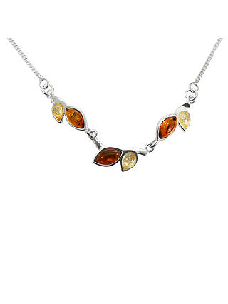 Goldmajor Bi-Colour Amber Sterling Silver Collar Necklace, Cognac / Lemon