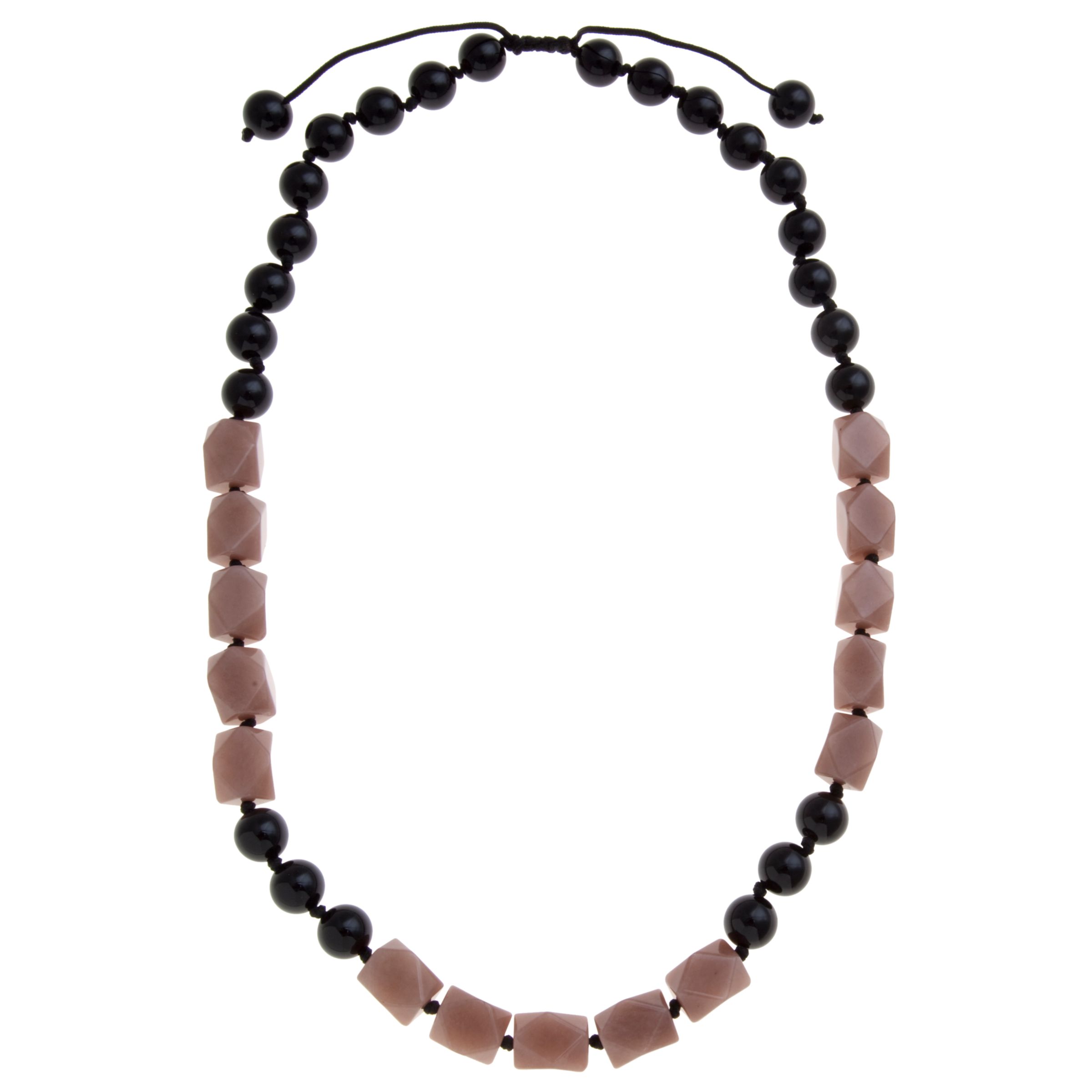 Lola Rose Catrin Two Tone Long Necklace, Black Agate / Caramel Quartzite