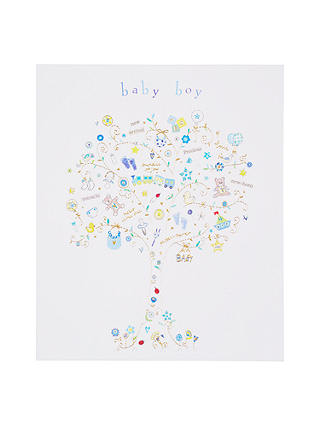 Woodmansterne Tree with Gifts New Baby Boy Greeting Card
