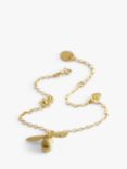 Alex Monroe 22ct Gold Plated Baby Bee Charm Bracelet, Gold