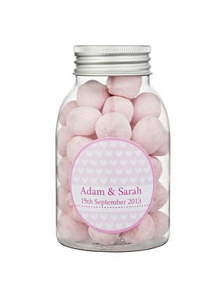 Fine Confectionery Company Personalised Bon Bons Hearts Jar, Pack of 25, Large