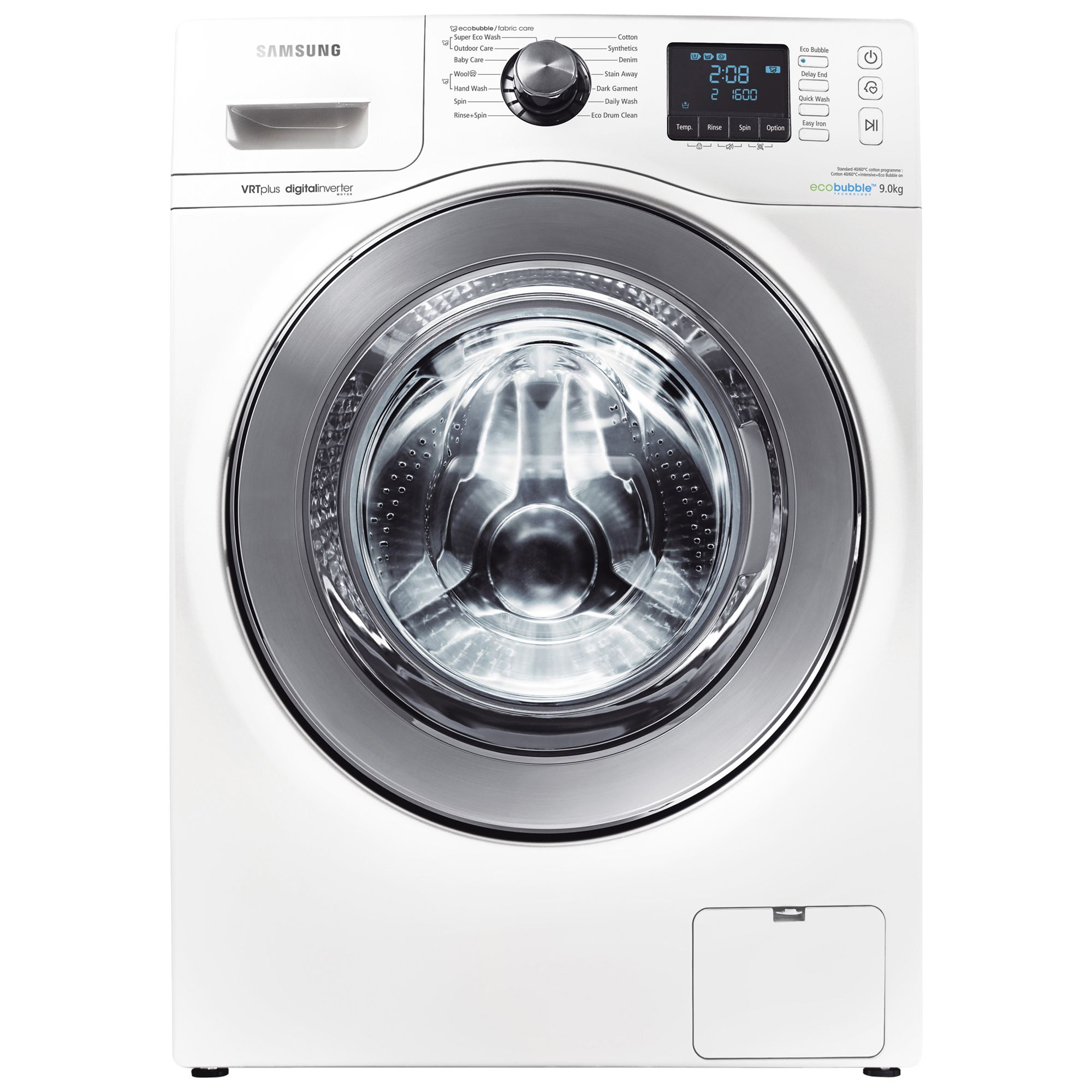 Samsung WF90F7E6U6W ecobubble™ VRT Washing Machine, 9kg Load, A+++ Energy Rating, 1600rpm Spin, White