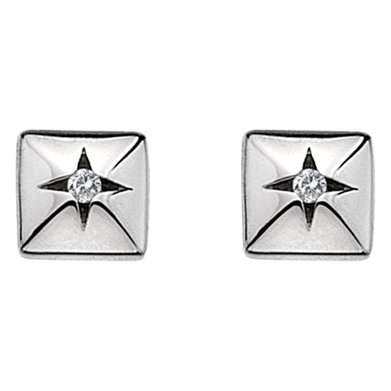Hot Diamonds Square Diamond Stud Earrings, Silver