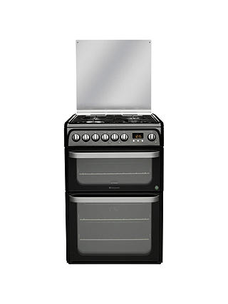 Hotpoint HUD61KS Dual Fuel Cooker, Black
