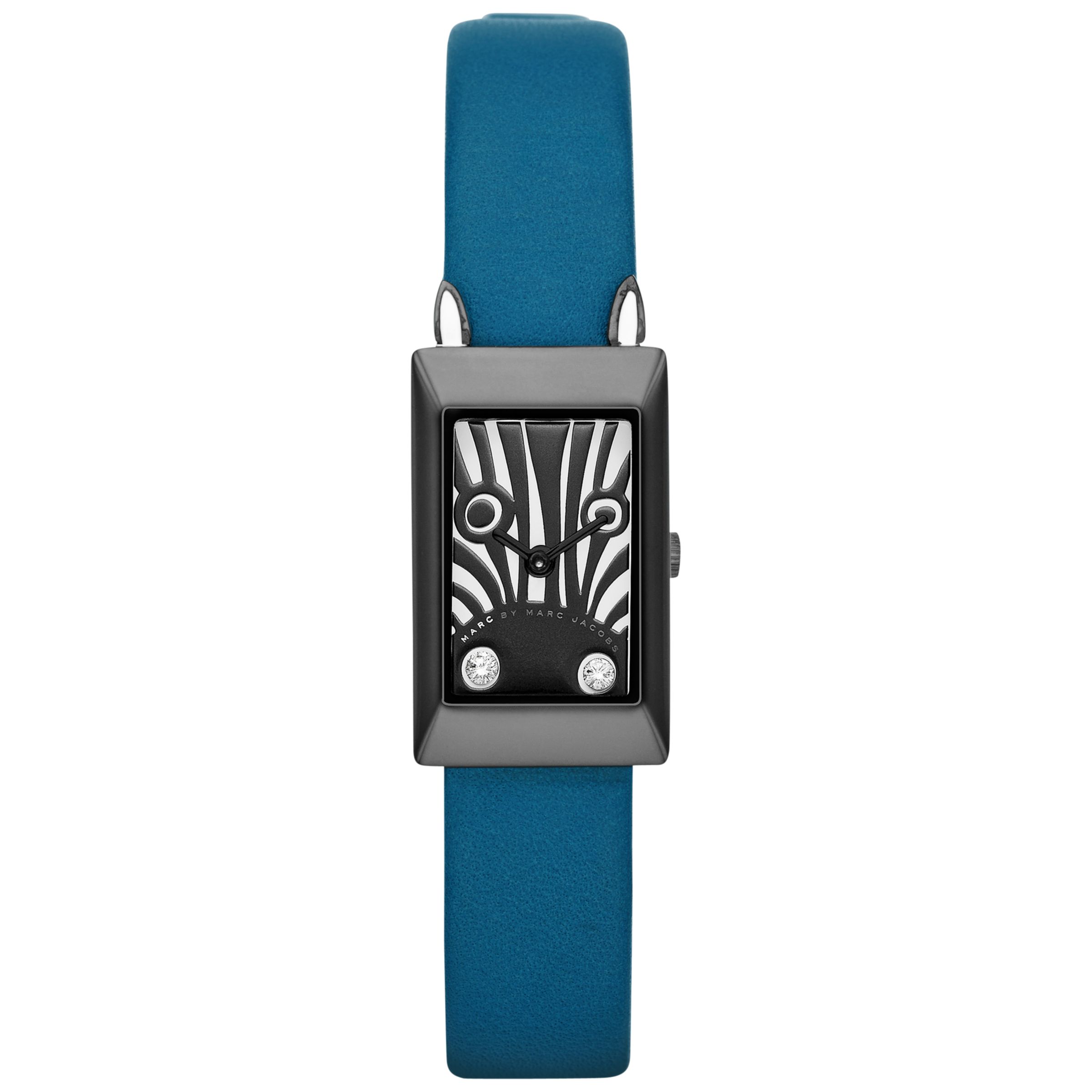 Marc by Marc Jacobs MBM2051 Zebra Critter Leather Strap Rectangular Watch, Teal