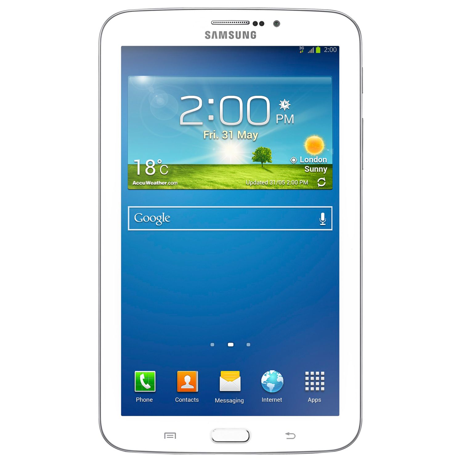 Samsung Galaxy Tab 3 70 Tablet, Marvell PXA, Android, 7", Wi-Fi & 3G, 8GB, White