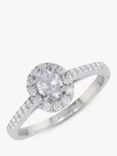 E.W Adams Platinum Oval Cut Diamond Cluster Engagement Ring, Platinum