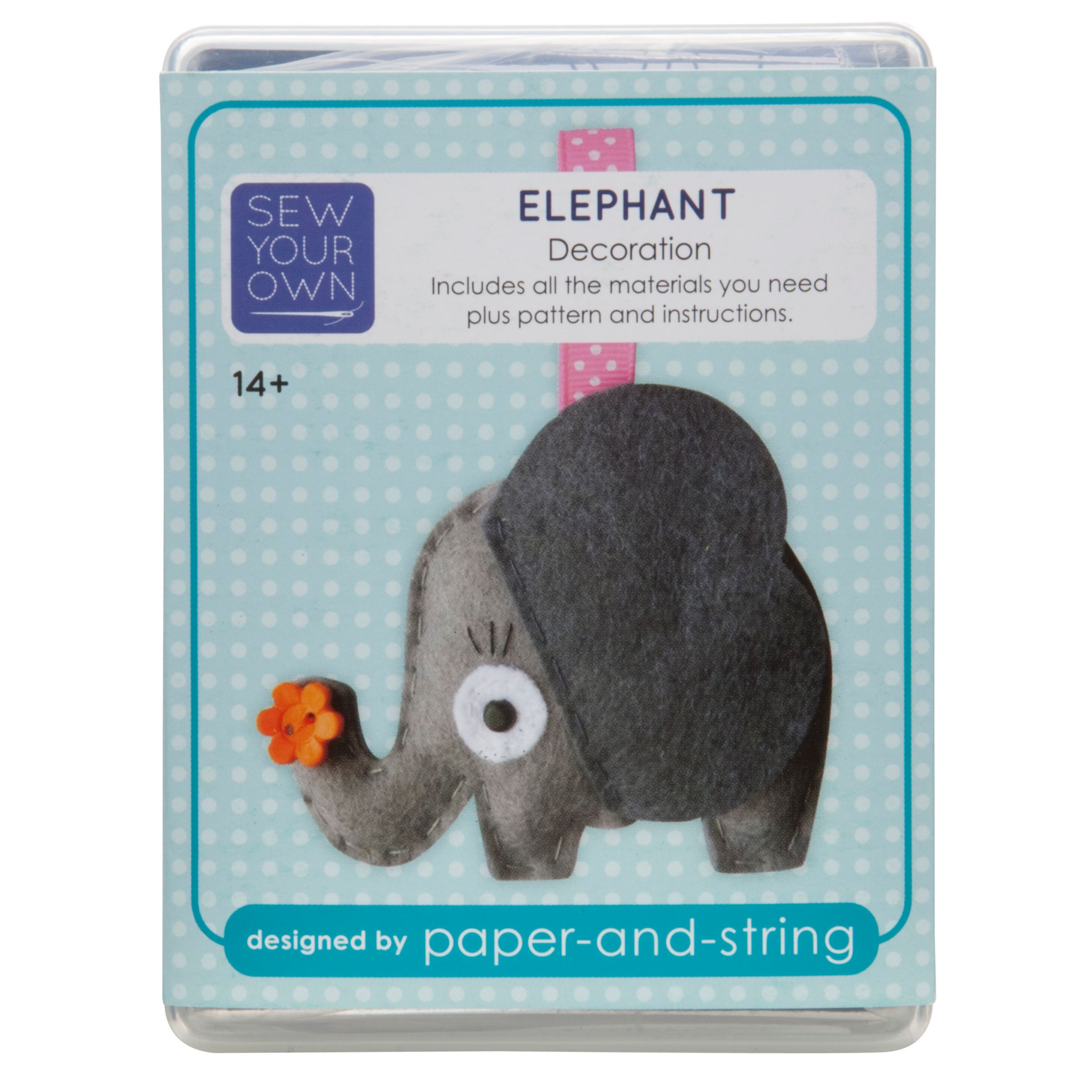 Paper And String Sew Your Own Decoration Kit, Elephant